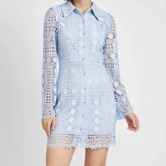 *NEW* En Saison Crochet Shirt Dress - Picture 1 of 11